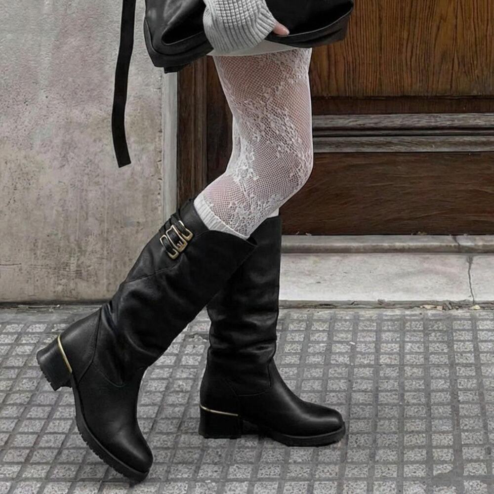 Indie Sleaze Moto Buckle Boots Opium Grunge Y2K